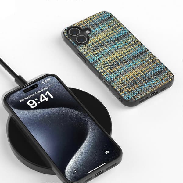 Farve Gitter Tekstur PU Etui Til iPhone 16