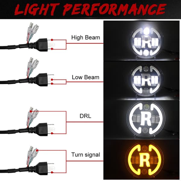 Bildomlys Frontstøtfangerlampe LED-frontlys Supersterk for Wrangler 7 tommer