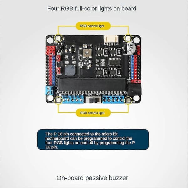 Driver Board Udvidelseskort Grafisk Kompatibel Python Programmering Microbit Drive Board (lodret stik)-dt