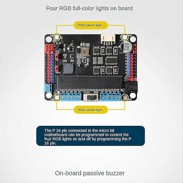 Drivrutinskort Förlängningskort Grafiskt Kompatibelt Python Programmering Microbit Drivrutinskort (vertikal kontakt)-dt