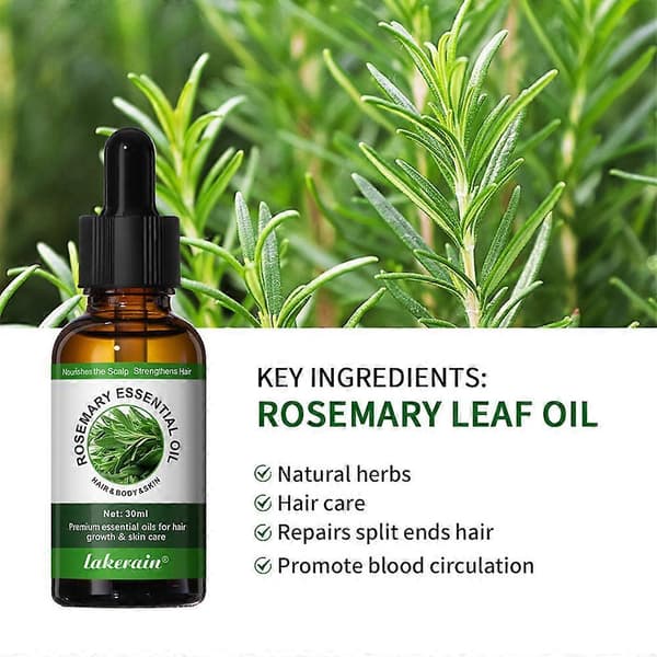 ROSMARIN Eterisk Olja Hårväxt Stärkande HÅRBEHANDLING, Hudvård 30ml