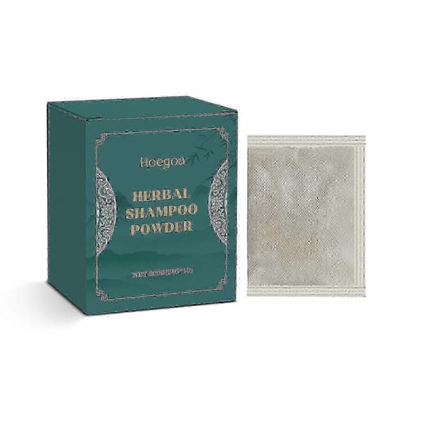 Hoegoa örtshampoopulver, milda ingredienser, tebranshampoopulver, örtbaserad hårvård, rengörande shampoopulver