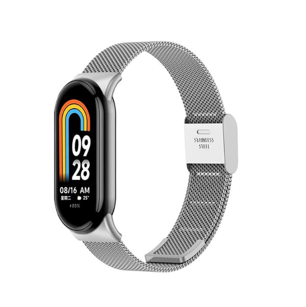 Urrem i metal til Xiaomi Mi Band 8/9 Silver