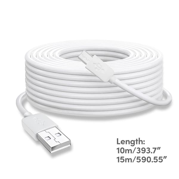 Superlang USB til Micro USB ladekabel for termometer/kamera Lang holdbar laderkabel 393,7 tommer/590,55 tommer 0.32 15m