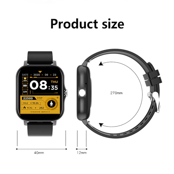 Smartklocka med Bluetooth-samtal och aktivitetsmätare Black