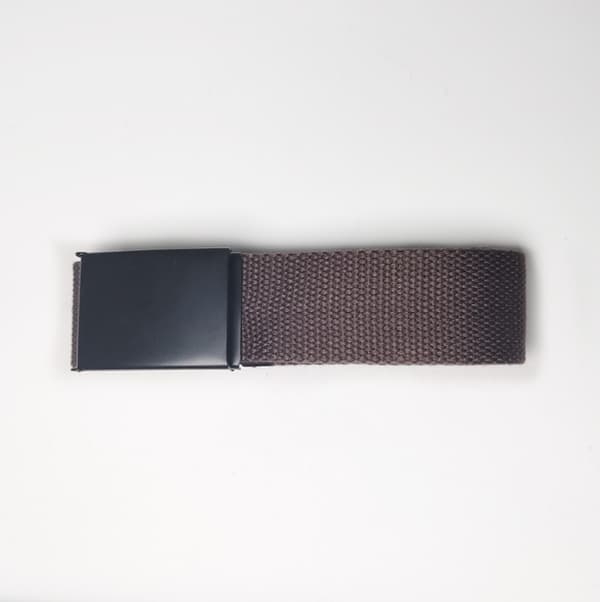 Enfärgat bälte i canvasmaterial Dark brown