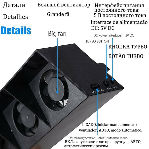 Stativ til Sony Playstation Play Station Ps4 Pro med køleventilator til spilkonsollen