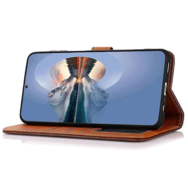 Telefonfodral med kohudstextur för Honor 90 Lite 5g / X50i 5g, plånboksfodral i PU-läder Brown