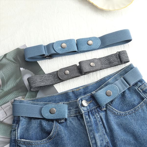 Spændefrit bælte - Elastisk taljebælte til mænd og kvinder, usynligt justerbart, holdbart, perfekt til jeans og bukser camel