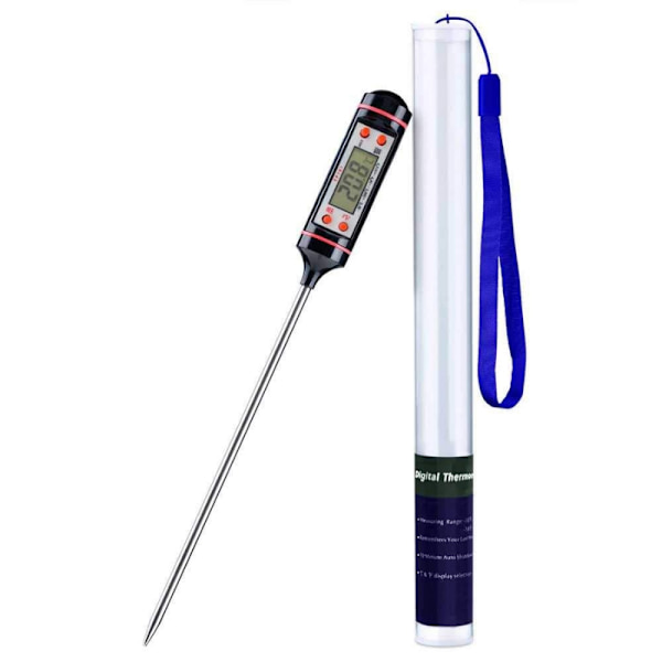 Digitalt steketermometer / baketermometer LCD-display svart 240 5-Pack