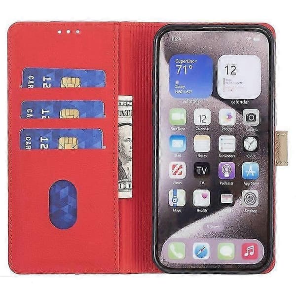 Til Samsung Galaxy A56 5G Lædercover Splejsningsfarve Red