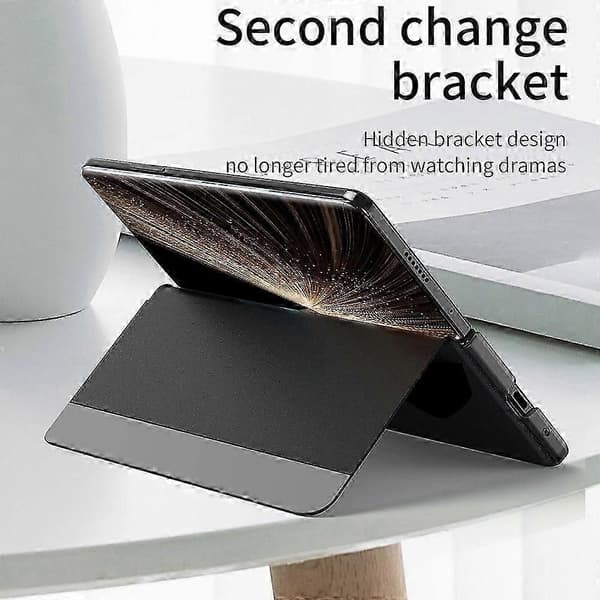 Til Honor Magic V5 5G Etui View Window PU Læder Stand Smart Telefon Cover Sort