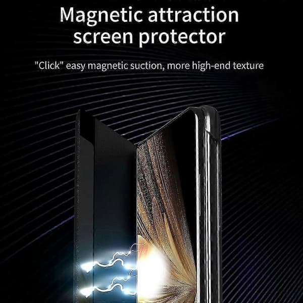 Til Honor Magic V5 5G Etui View Window PU Læder Stand Smart Telefon Cover Sort