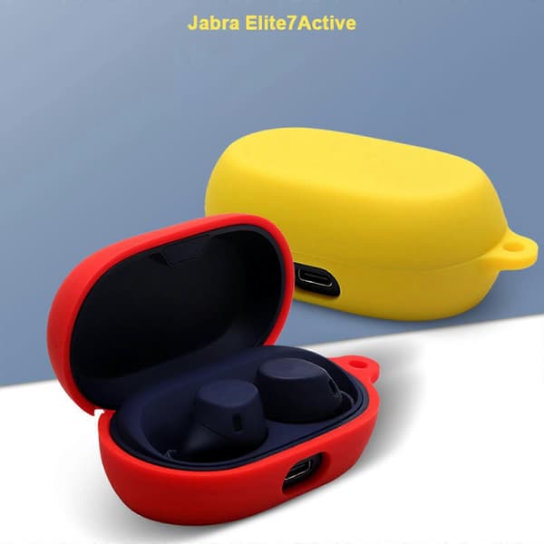 For Jabra Elite 7 Active Støtsikker For Shell Silica Cover Anti-ripe Sklisikker Yellow