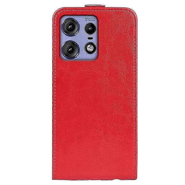 R64 Vertikalt Flip Läderfodral för Motorola Edge 50 Pro Red