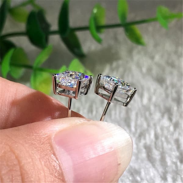 Firkantede Zircon Øreringe - 1 par Silver
