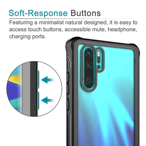 Huawei P30 Pro -suojakuori näytönsuojalla, musta/harmaa