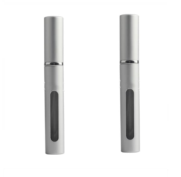 Liten påfyllningsflaska för parfym, påfyllningsbar 5 ml 2-pack Silver
