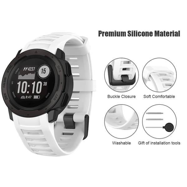 Garmin Instinct 2 Silikone Urrem Vit