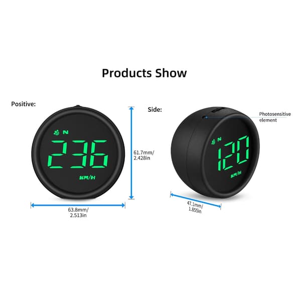 Digital GPS Speedometer Bil HUD Head Up Display Beidou Dual Chip Måler