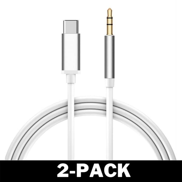 1M Stilren USB-C til AUX 3.5mm Kabel Sølv 16 1-Pack