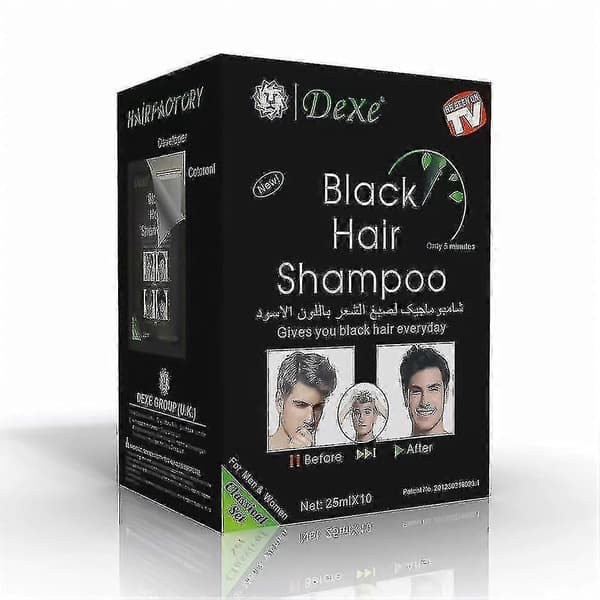 30 stk. øjeblikkelig sort hårshampoo hårfarve 5 minutter gør gråt hvidt hår 10pcs