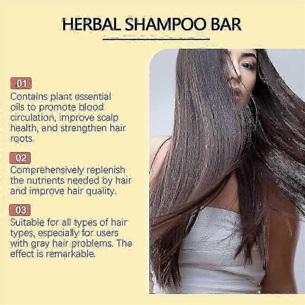1-3 stk. Polygonum Multiflorum Shampoo Hårfarvende Shampoo Styrker Hårrodder~A 1pc