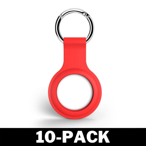 Airtag Apple Silikonikuori Avaimenperällä Punainen 40 10-Pack