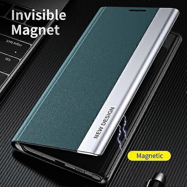 Sidegalvaniseret læderetui til iPhone 15 Pro Light Blue