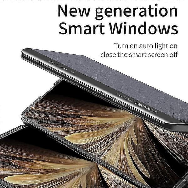Til Honor Magic V5 5G Etui View Window PU Læder Stand Smart Telefon Cover Sort
