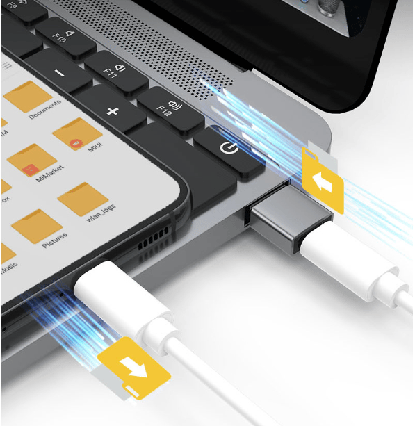 USB-A (uros) - USB-C (naaras) -sovitin Black