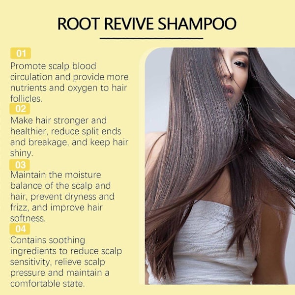 Root Activator Shampoo, Root Revive Shampoo, 100 ml hårtabsshampoo, Shampoo Root Activator, Naturlig hårvækstshampoo 2Pcs