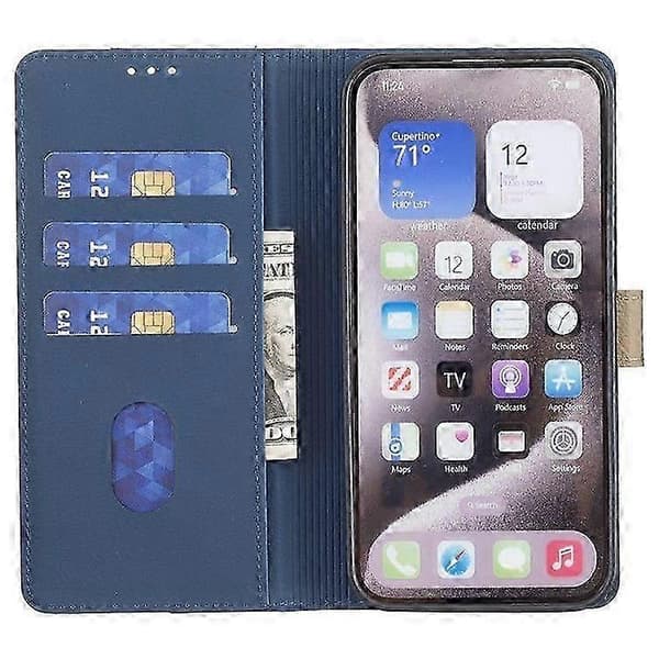 Til Samsung Galaxy A56 5G Lædercover Splejsningsfarve Blue