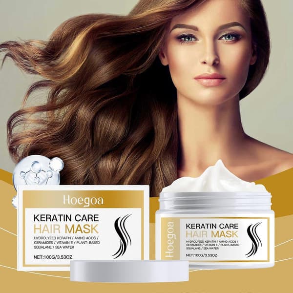 Keratin Hårmask, Keratin Hårbehandlingsmask, Djupkonditionerande Hårmaskbehandling, Hårinpackning för Skadat Torrt Hår 2pcs