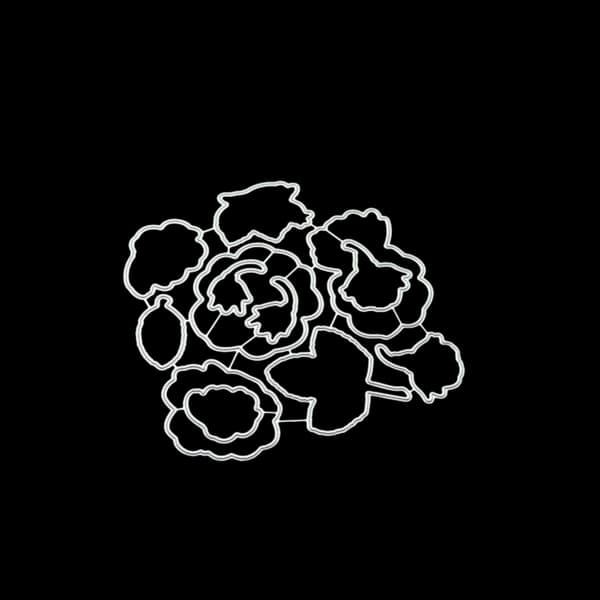 Blommor Löv Clear Stamp Die Cuts Combo Dekorativ Präglingsform Stencil