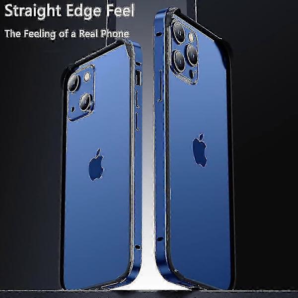 Støtsikker aluminiumsramme til iPhone 14 Pro Max/Pro/14 Plus med hevet kantbeskyttelse Blue iPhone 14 Pro Max
