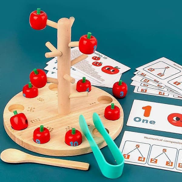 Trä Äppelträd Matematik Plockspel Kognitiva Leksaker Subtraktion Beräkning