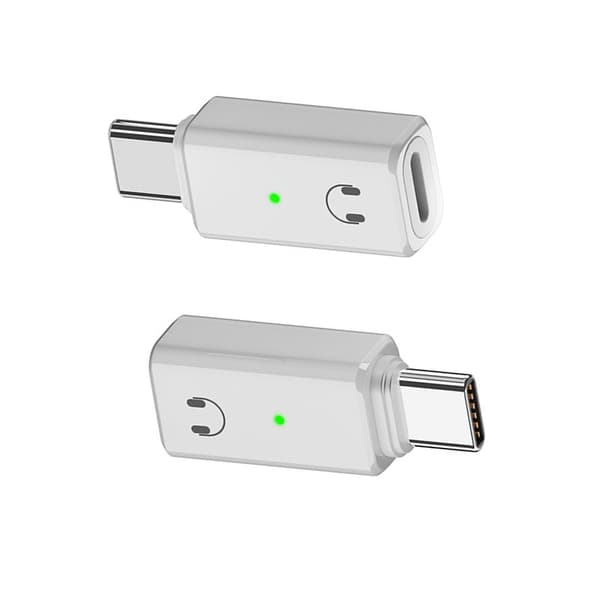 Lighting hunn til Type-C hann hodetelefonadapter for Apple 15, støtter lyd, samtale, ledningskontroll og HiFi-lydkvalitet Vit