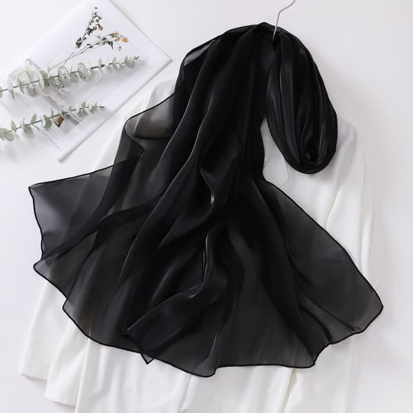 Elegant organzatørklæde Black