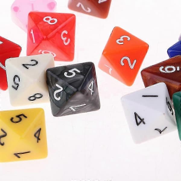 20 terninger polyhedral terningesæt til bordspil, børns matematikøvelse, 8-sidet