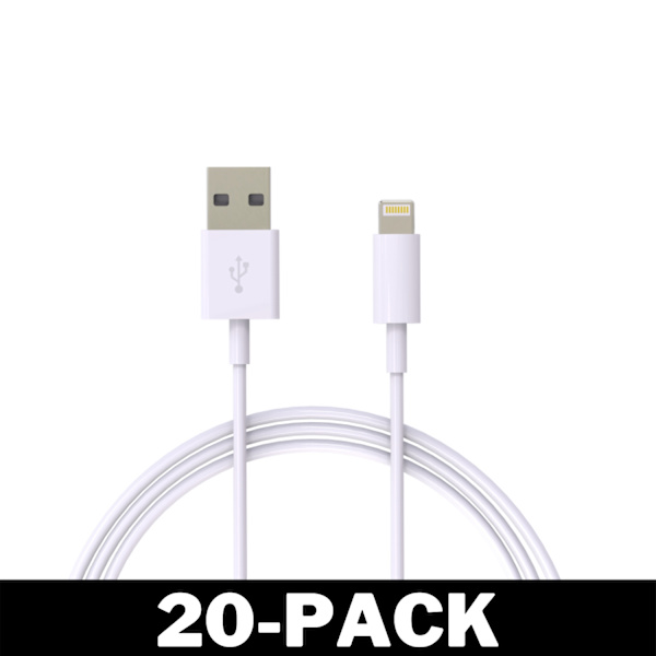 1M Lightning Hurtiglader Kabel Til iPhone Hvit iOS15 32 2-Pack