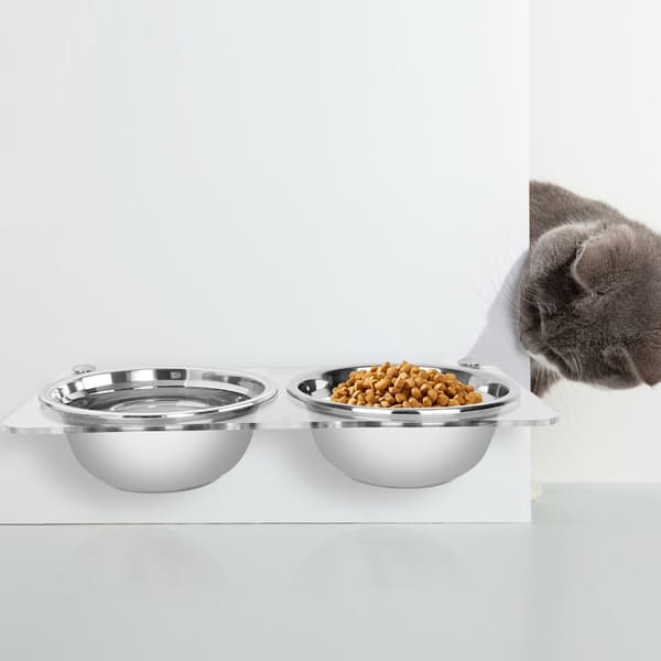 Elegant kattmatskål matskål matskål väggmonterad vattendispenser