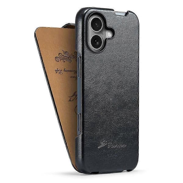 Til iPhone 17-deksel Vertikal Flip PU-skinn + PC-telefondeksel Red