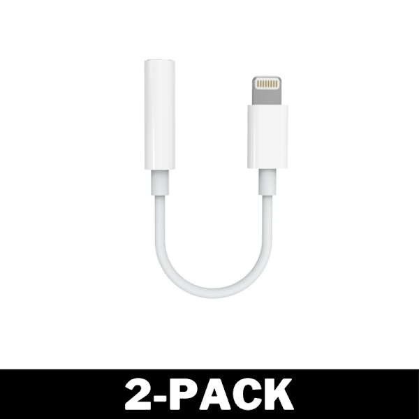 Lightning til AUX Adapter - Mikrofonkompatibel - Hvid 128 8-Pack