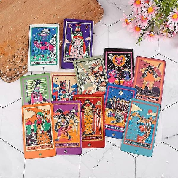 1 set Rainbow Tarot engelsk version guide spådomskortspel brädspel