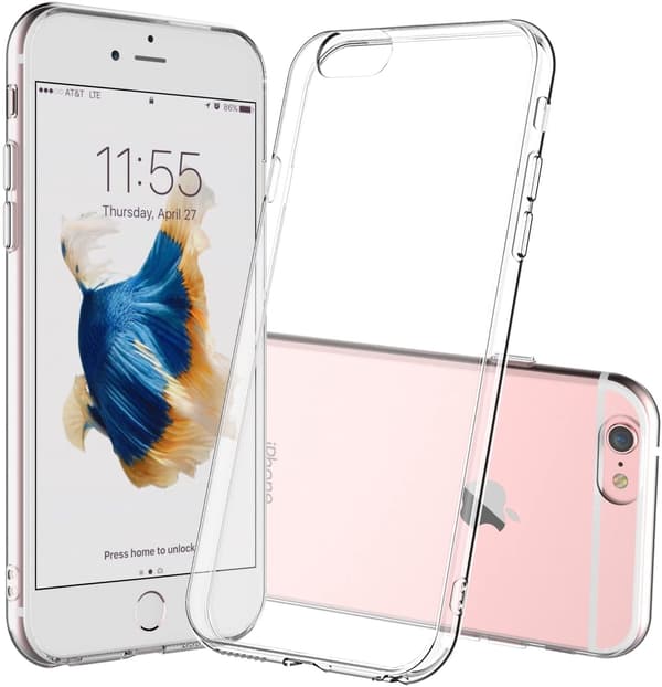 Läpinäkyvä kumi iPhone 6/6s kuori, läpinäkyvä TPU 48 3-Pack