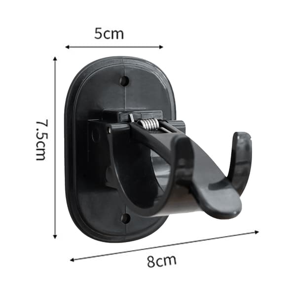 Sterke og diskrete gardinstangholdere, 2-pakning Black