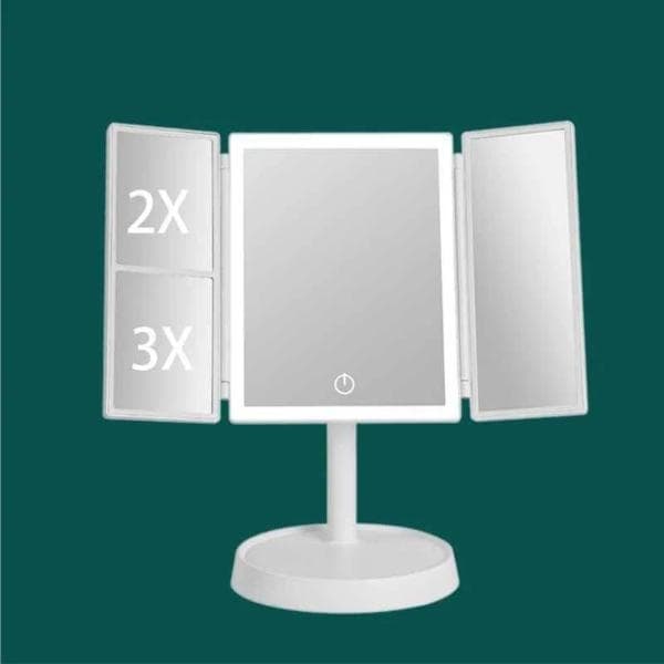 Justerbar sminkspegel med LED Vit 150