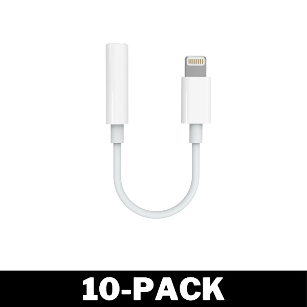 Lightning til AUX Adapter - Mikrofonkompatibel - Hvid 32 2-Pack