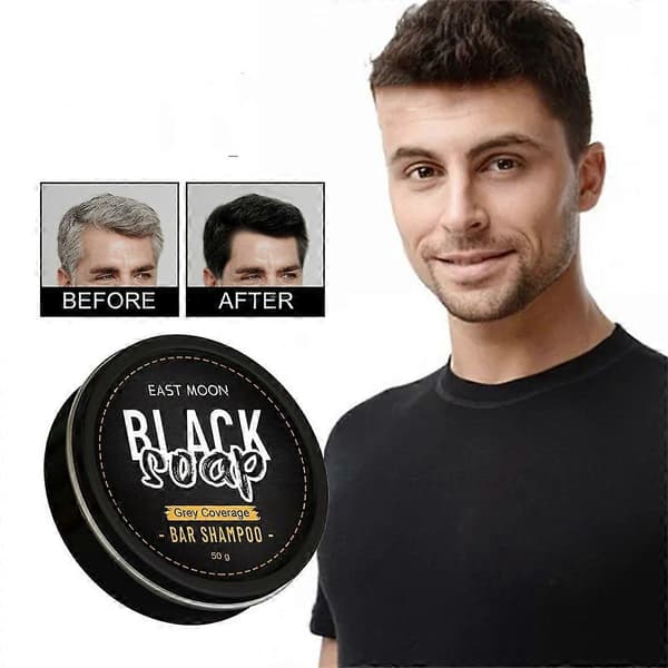 Herre Grå Dækning Bar Shampoo Hår Mørkfarvning Sort Sæbe til Gråt Hår Dækning, Hårvækst